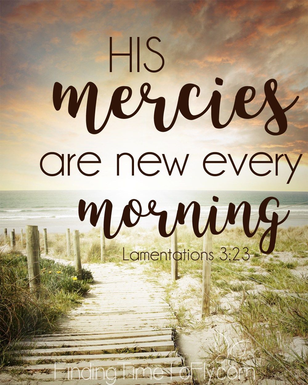 Printable Bible Verse Lamentations 3:23. His mercies are new every morning. Inspirational Bible ...